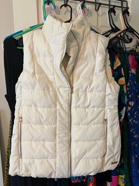 Calvin Klein White Quilted Puffer Vest - Women's